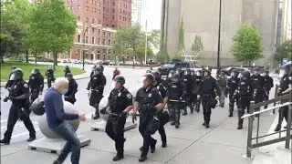 George Floyd Protest: 75-year-old man seriously hurt after police officer pushes him on the ground