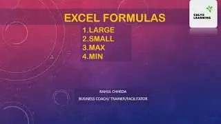 How to use Large,small,Max,Min function in Excel