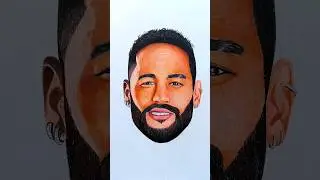 Neymar beard drawing process 🇧🇷⚽#cristianoronaldo #messi #neymar #haaland #mbbape #process #beard