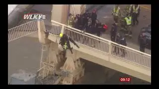 Lorry drives off bridge. Incredible Firefighters save the Driver