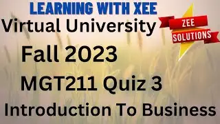 MGT211 Introduction To Business Quiz 3 Fall 2023 Virtual University of Pakistan