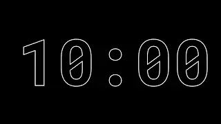 10 Minute Timer | Black Font on Black Background | Roboto Mono Font