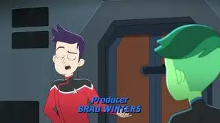 Star Trek: Lower Deck Boimler mimicking the bridge crew