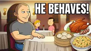 Childish Dad behaves at the Chinese Restaurant