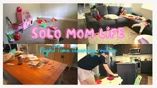 Solo Mom life / after dark clean with me / nighttime cleaning routine / cleaning motivation
