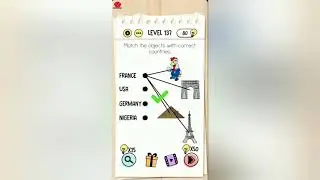 Brain Test Level 137 match the objects with correct countries