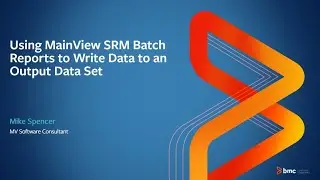 MainView for SRM - Using MainView SRM Batch Reports to Write Data to an Output Data Set