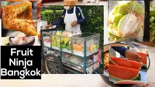 Check out Bangkok’s very own fruit ninja! 🍉🍍🍐 #thailandfood