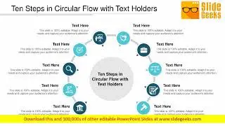 Ten Steps In Circular Flow With Text Holders Ppt Powerpoint Presentation Model Rules