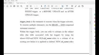 SQL: Trigger Syntax
