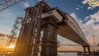 Керченский мост сегодня  7 октября 2017 Строители готовятся к установке второй арки моста в Крым
