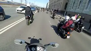 Открытие мотосезона 2022. Проезд колонны (взгляд изнутри)