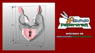 Rabbit Bunny Heart de papercraft