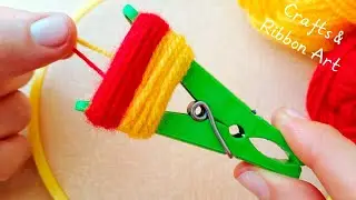It's so Beautiful 💖🌟 Superb Flower Craft Idea with Wool - DIY Easy and Cute Yarn Flower Making Idea