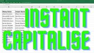 How to Capitalise Names formula Excel #Shorts