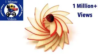 How to Make a Rosette with an Apple / Food Art, Garnish, Cutting Tricks