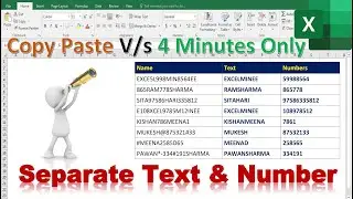 Separate Name and Number in excel | Excel Tips & Tricks | Shortcut included