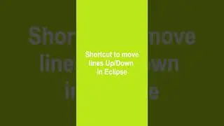 Eclipse Shortcut move line 