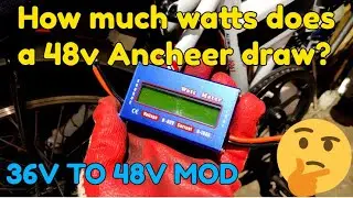 How much watts does a modded 48v Ancheer e-bike draw while going uphill?