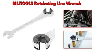 Ratcheting Line Wrench, Ratchet Flare Nut Tubing Wrench, CR-V Steel, 72 Tooth