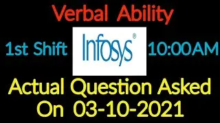 Infosys Verbal Ability Questions And Answers | Infosys 2021 - Actual Question Asked On Campus 2022