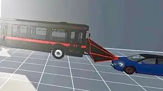 Ram Plow Bus Pokes a Car