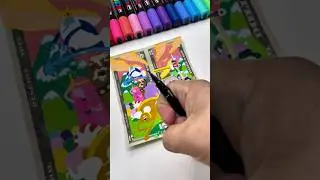 Drawing on a Rare Uncut sheet of $5 bills with POSCA markers 