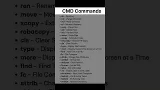 🔹 CMD Commands in Windows