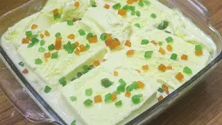 Custard Cake with Ice cream