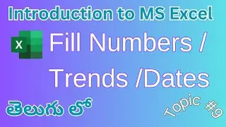 Excel Fill Numbers / Trends / Dates