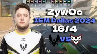 Vitality ZywOo (16/4) vs HEROIC (Dust2) @ IEM Dallas 2024 