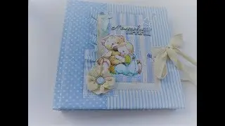 Скрапбукинг. Альбом для мальчика с печатными страницами.