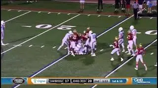 USA’s #1 DL, T.A. Cunningham initiates the stop of the run with that long wing span (dang near 7ft)!