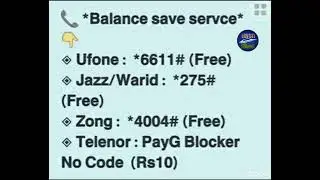 all sim balance save code|how to save mobile balance all networks balance save code imroz tricks