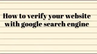 How to verify domain name / website on google