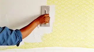 new application with a curtain cloth // wall texture idea