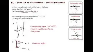 8D Q2 – Lines cut by a transversal – proving parallelism