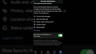 Whatsapp Security Notification on iPhone 