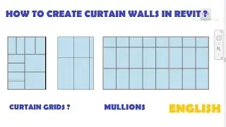 12-HOW TO CREATE CURTAIN WALLS IN REVIT ? -- CURTAIN GRIDS -- MULLIONS   (ENGLISH)