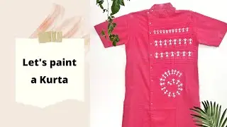 Warli painting on a kurta- East fabric painting tutorial for beginners
