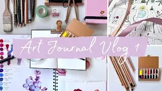 Starting Art Journal Adventure 🌸 Art Material Vlog 🌸 Painting with Watercolors // Art Vlog