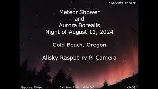 Meteors and Aurora Borealis, August 11, 2024
