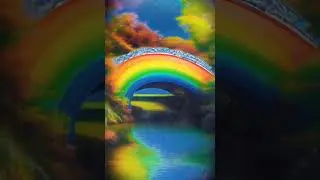 10 min of relaxation music with AI generated rainbow bridge background