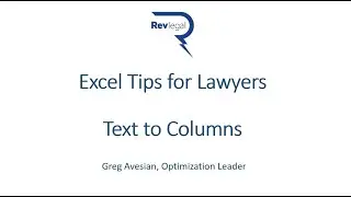 Excel Tips for Lawyers-Text to Columns