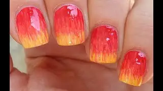 Gradient Red Nail Art | Indian Summer Nails Design | DIY Manicure For Beginners