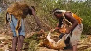 Survival challenge with a primitive tribe: hunting techniques.