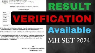 MH SET 2024 | Result Verification Available