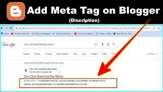 2023: Blogger Meta Description to Rank in Google ||How to Add Meta Tag Description in Blogger