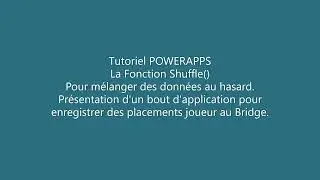 Tutoriel PowerApps - La Fonction Shuffle()