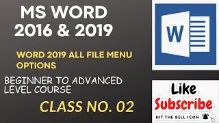 Word 2019 All File Menu Options | Class 2 Guide | Skill Everything